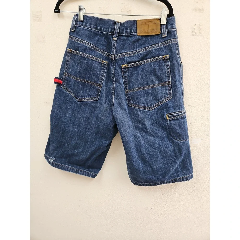 Tommy Hilfiger Distressed Carpenter Jorts Size Jean Shorts Baggy Denim Size 30